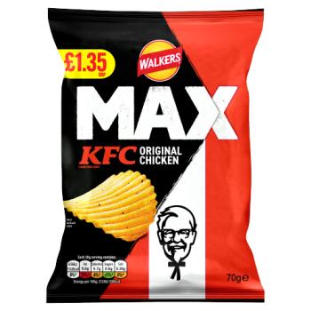 Walkers MAX KFC Original Chicken Crisps 70g PMP £1.35 RRP