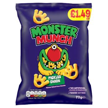 Walkers Monster Munch Pickled Onion Crisps 72g PMP £1.49 RRP