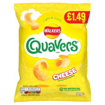Walkers Quavers Cheese Snacks Crisps PMP 54g  £1.49 RRP