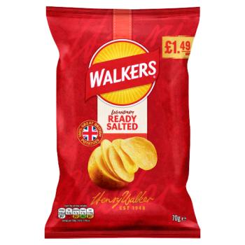 Walkers Ready Salted Sharing Crisps 70g PMP £1.49 RRP