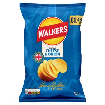 Walkers Cheese & Onion Sharing Crisps 70g PMP £1.49 RRP