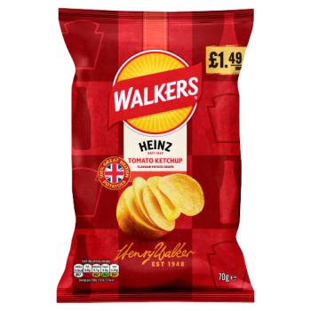 Walkers Heinz Tomato Ketchup Sharing Crisps 70g PMP RRP £1.49