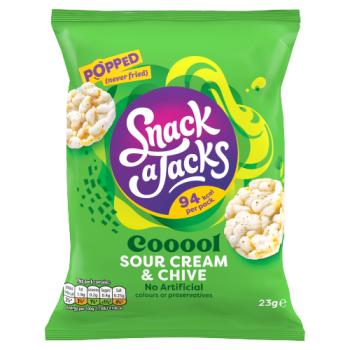 Snack a Jacks Sour Cream & Chive Rice Cakes Crisps 23g