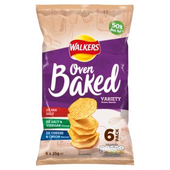 Walkers Oven Baked Variety Multipack Snacks 6 x 25g