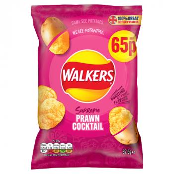 Walkers Prawn Cocktail Crisps 65p Pmp 32.5g