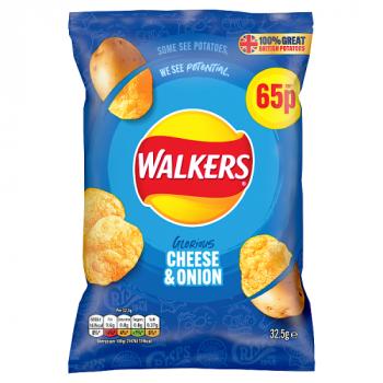 Walkers Cheese & Onion Crisps 65p Pmp 32.5g