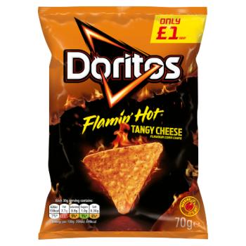 Doritos Flamin' Hot Tangy Cheese Tortilla Chips £1 RRP PMP 70g
