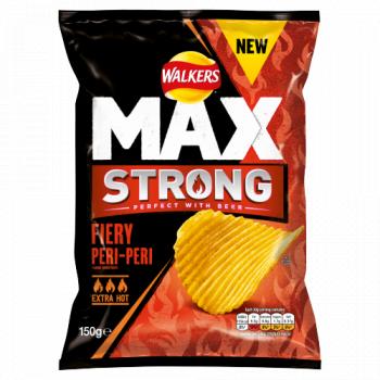 Walkers Max Strong Fiery Peri-peri Sharing Crisps 150g