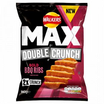 Walkers Max Double Crunch Bold Bbq Ribs Sharing Crisps 140g
