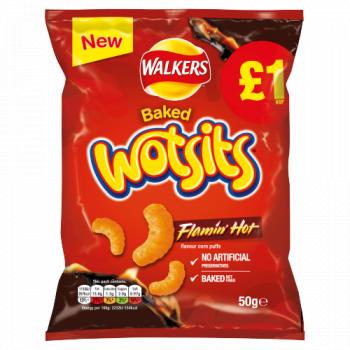 Walkers Wotsits Flamin' Hot Snacks £1 RRP PMP 50g