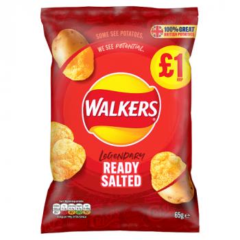 Walkers Ready Salted Crisps 65g PMP £1