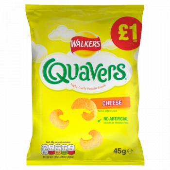 Walkers Quavers Cheese Snacks 45g PMP £1