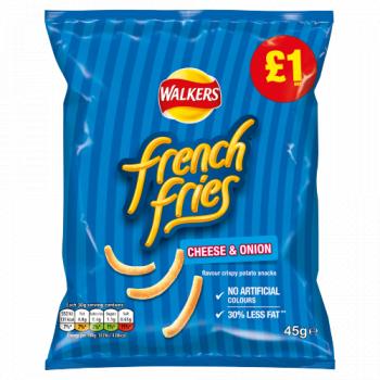 Walkers French Fries Cheese & Onion Snacks 45g