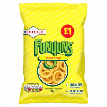 Smiths Funyuns Onion Rings Snacks 60g PMP £1