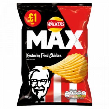 Walkers Max KFC Kentucky Fried Chicken Crisps 70g PMP £1