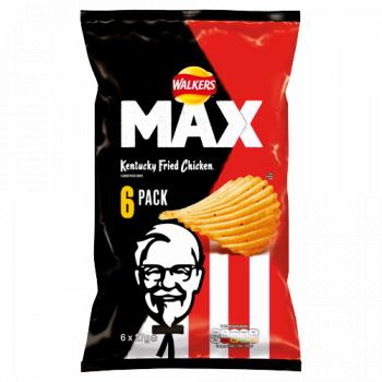 Walkers Max KFC Kentucky Fried Chicken Multipack Crisps 6x27g