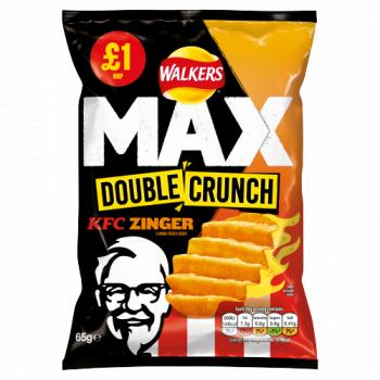 Walkers Max Double Crunch KFC Zinger Crisps PMP £1 65g