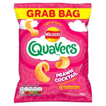 Walkers Quavers Prawn Cocktail Snacks Crisps 34g