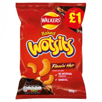 Walkers Wotsits Flamin' Hot Snacks PMP £1 60g