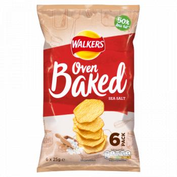 Walkers Oven Baked Sea Salt Multipack Snacks 6 x 25g