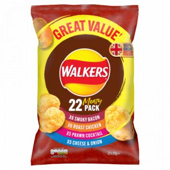 Walkers Meaty Variety Multipack Crisps 22x25g