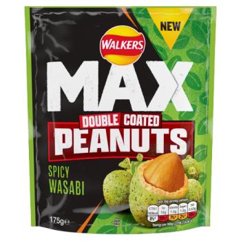 Walkers Max Spicy Wasabi Sharing Double Coated Peanuts 175g