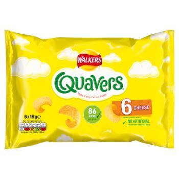 Walkers Quavers Cheese Multipack Snacks 6x16g