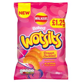 Walkers Wotsits Prawn Cocktail Snacks Crisps £1.25 PMP 48g