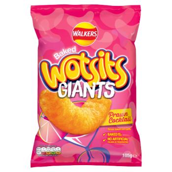Walkers Wotsits Giants Prawn Cocktail Snacks Crisps 105g
