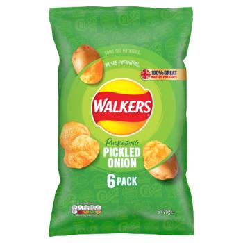Walkers Crisps Pickled Onion 6x25g