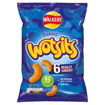 Walkers Wotsits Really Cheesy Multipack Snacks Crisps 6x16.5g