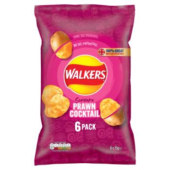 Walkers Prawn Cocktail Multipack Crisps 6 x 25g
