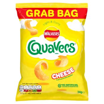 Walkers Quavers Cheese Snacks Crisps 34g