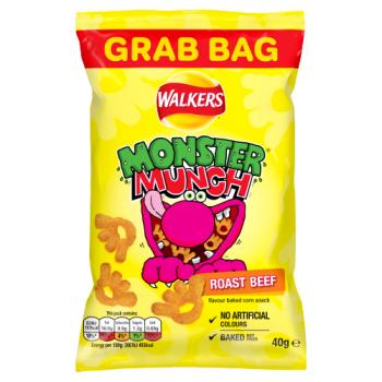 Walkers Monster Munch Roast Beef Snacks Crisps 40g