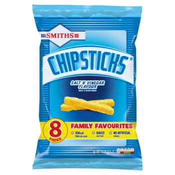 Smiths Chipsticks Salt & Vinegar Snacks 8 X 17g