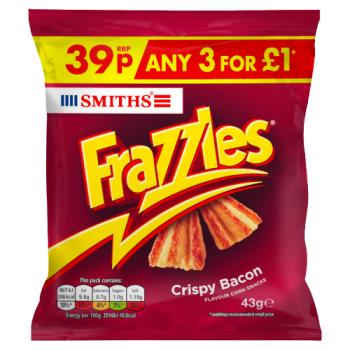 Smiths Frazzles Crispy Bacon Snacks 43g PM