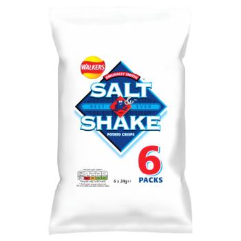 Walkers Salt & Shake Multipack Crisps 6x24g