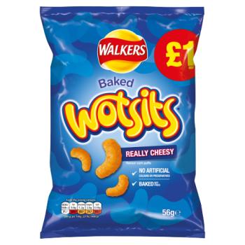 Walkers Wotsits Really Cheesy Snacks 56g PM £1