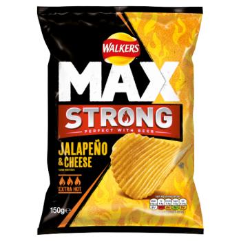 Walkers Max Strong Jalapeño & Cheese Sharing Crisps 150g