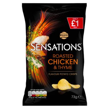 Sensations Chicken & Thyme Crisps 73g PM £1