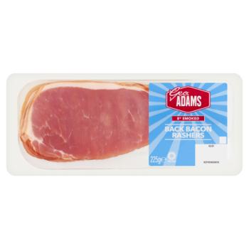 Geo. Adams Smoked Back Bacon Rashers 225g