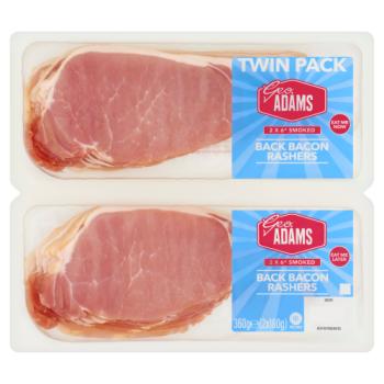 Geo. Adams Smoked Back Bacon Rashers 2 x 180g (360g)