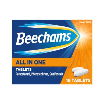 Beechams All In One Tablets, Cold & Flu Relief with Paracetamol, 16s