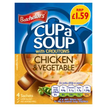 Batchelors Cup A Soup Chicken & Vegetable With Croutons 4 Sachets 110g
