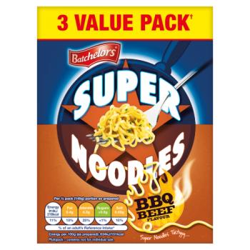 Batchelors Super Noodles BBQ Beef Flavour 3 x 90g (270g)