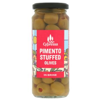 Cypressa Green Pimento Stuffed Olives in Brine 340g