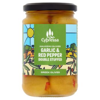 Cypressa Garlic & Red Peppers Double Stuffed Halkidiki Olives 315g