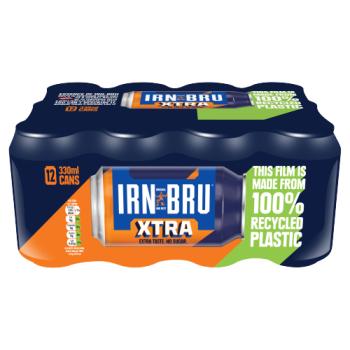 IRN-BRU Xtra Sugar Free Soft Drink 12 x 330ml Cans