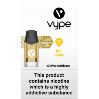Vype Vpro Nic Salts Just Mango Cart 12mg x2 ePod Cartridges 