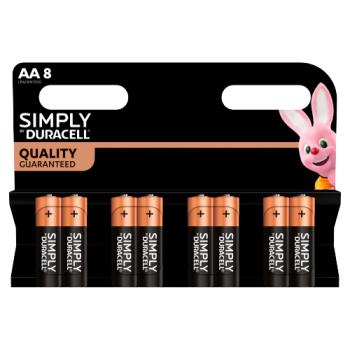 Duracell Simply AA Alkaline Batteries, Pack of 8